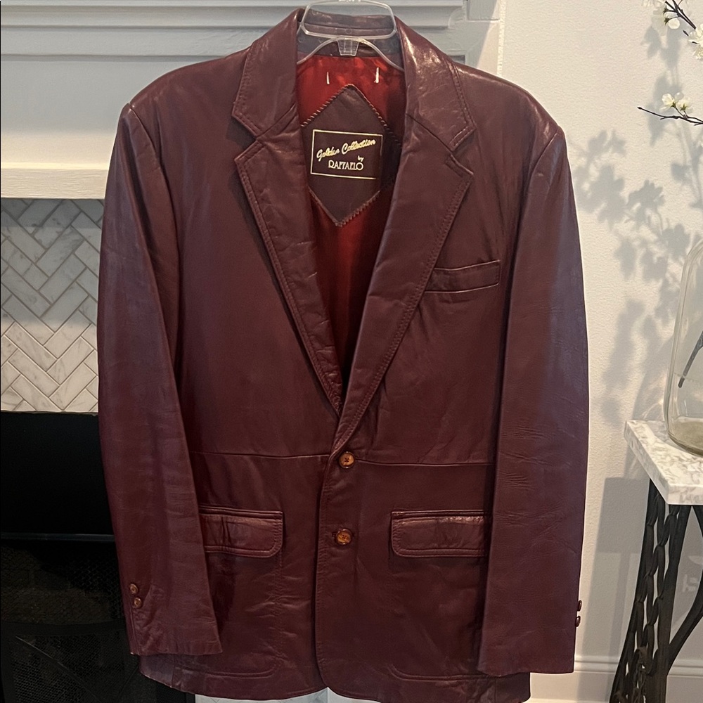 Raffaelo vintage Mens Rich Maroon leather jacket